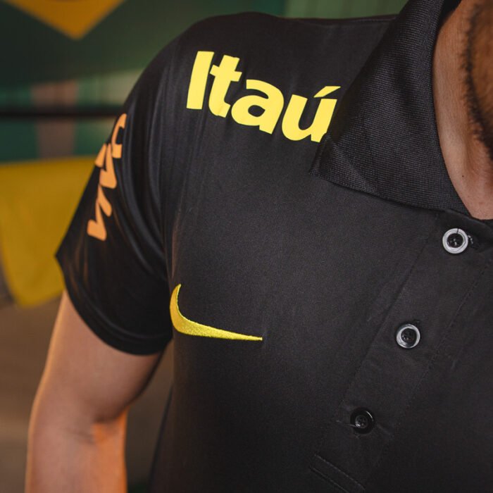 Camisa Pré-Jogo Brasil 2026 - Gola Polo Itaú Guaraná - Preta — foto 5