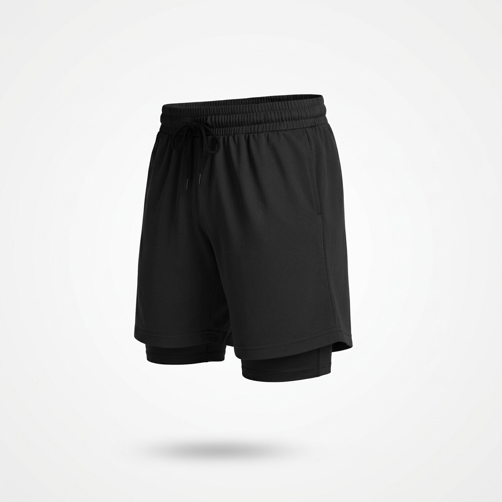 Shorts de Corrida com Compressão - Preto · Dry-Fit — foto 3
