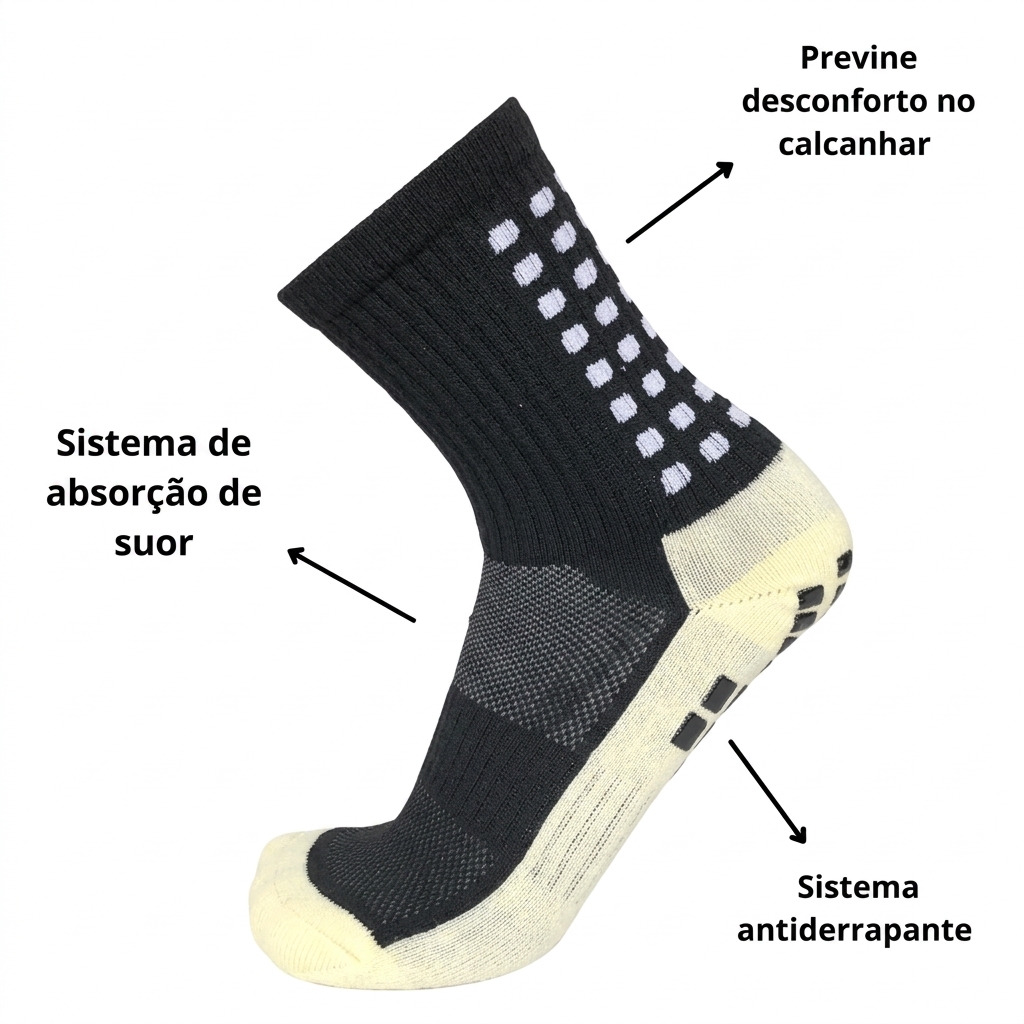 Meia Antiderrapante - Preta — foto 5